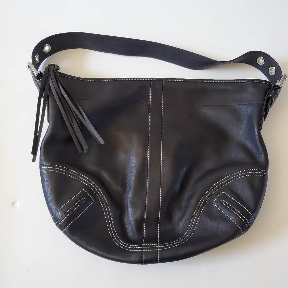 NEW Coach Black Leather Shoulder Bag